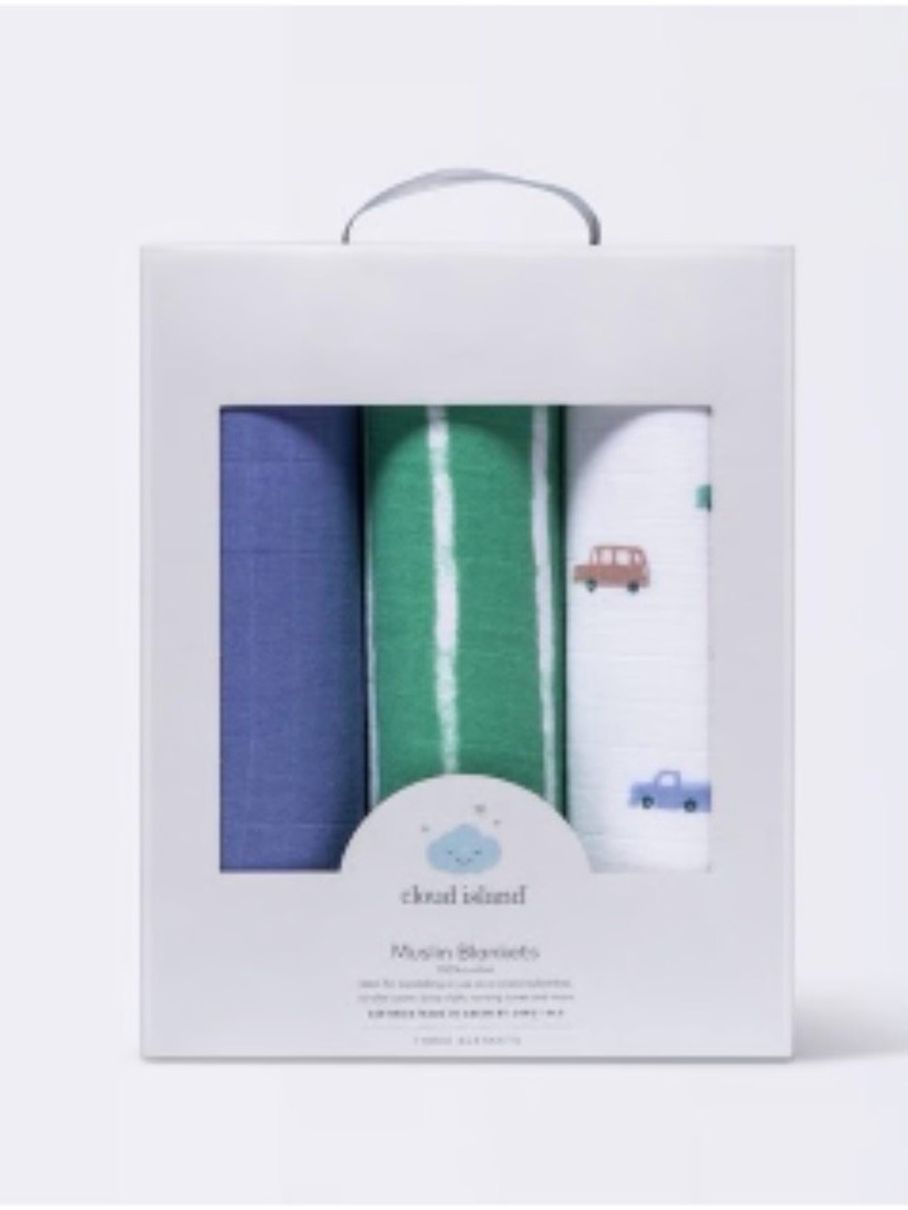 Cloud Island Muslin Swaddle Trio - Transportation